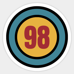 The Number 98 - ninety eight - ninety eighth - 98th Sticker